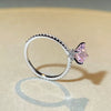 Women's S925 Sterling Silver Geometric Cut Ring With Zircon Electroplated