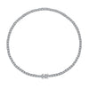 Women's S925 Sterling Silver Geometric Design Electroplating Clavicle Tennis Necklace