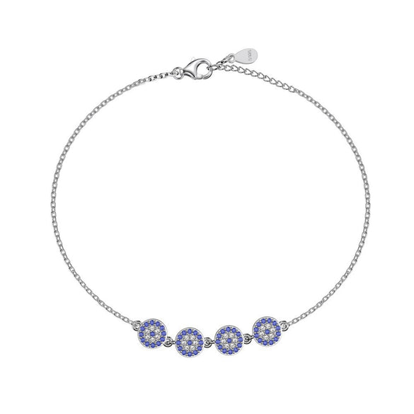Women's S925 Sterling Silver Geometric Devil's Eye Light Luxury Style Electroplated Bracelet