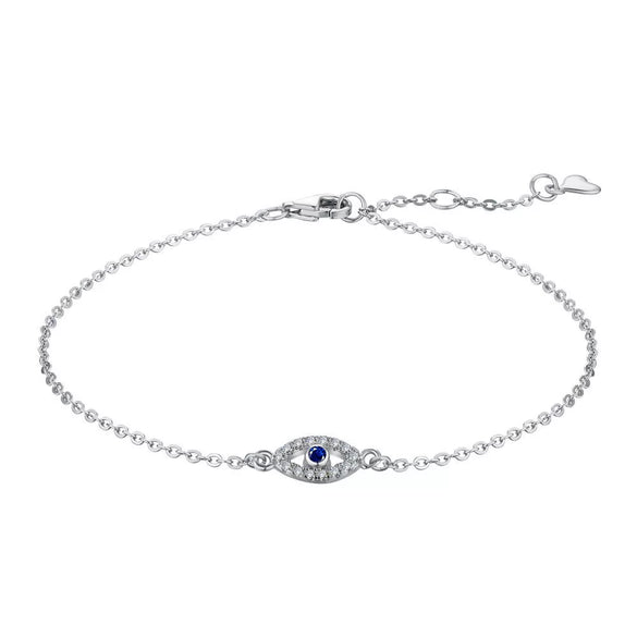 Women's S925 Sterling Silver Geometric Devil's Eye Light Luxury Style Electroplated Bracelet