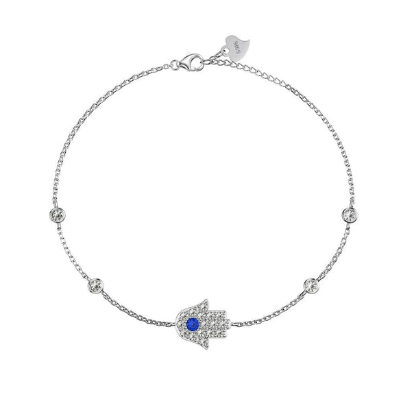 Women's S925 Sterling Silver Geometric Devil's Eye Light Luxury Style Electroplated Bracelet