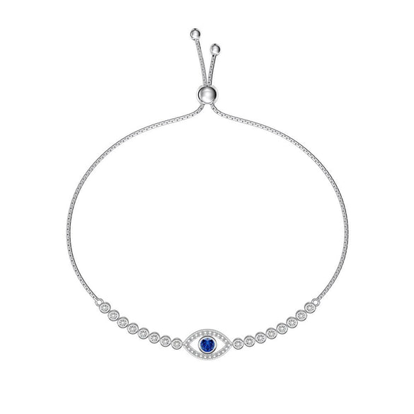 Women's S925 Sterling Silver Geometric Devil's Eye Light Luxury Style Electroplated Bracelet