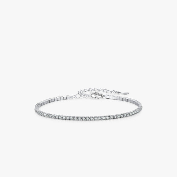 Women's S925 Sterling Silver Geometric Diamond Inlaid Bracelet