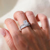 Women's S925 Sterling Silver Geometric Diamond Ring With Ice Flower Cut Zircon