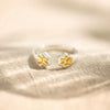 Women's S925 Sterling Silver Geometric Dog Claw Dog Foot Adjustable Ring With Electroplating