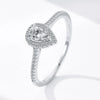 Women's S925 Sterling Silver Geometric Drop Shape Moissanite Ring Jewelry