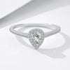 Women's S925 Sterling Silver Geometric Drop Shape Moissanite Ring Jewelry
