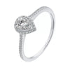 Women's S925 Sterling Silver Geometric Drop Shape Moissanite Ring Jewelry