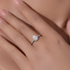 Women's S925 Sterling Silver Geometric Drop Shape Moissanite Ring Jewelry