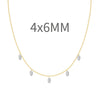 Women's S925 Sterling Silver Geometric Eggshaped Pendant Necklace With Electroplating Clavicle Chain