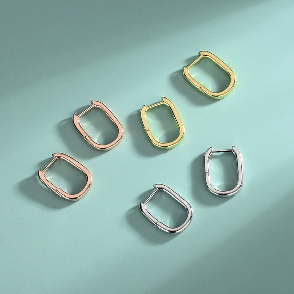 Women's S925 Sterling Silver Geometric Electroplated Ear Cuffs And Earrings