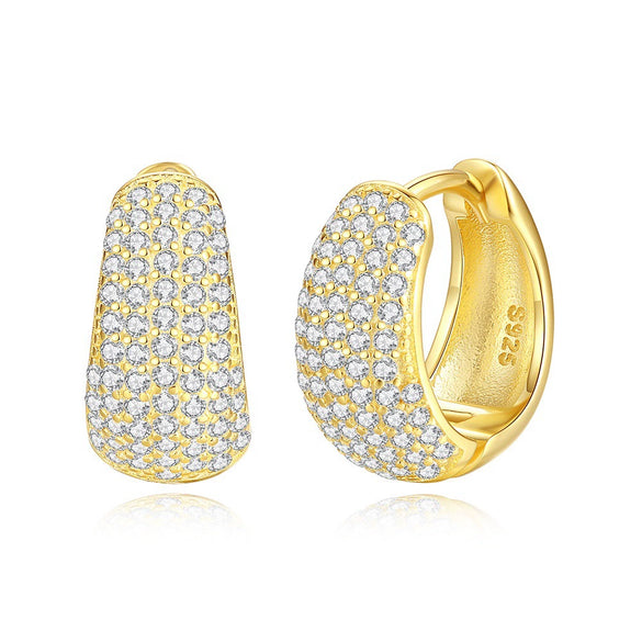 Women's S925 Sterling Silver Geometric Electroplated Retro Earrings