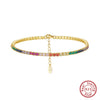 Women's S925 Sterling Silver Geometric Electroplated Tennis Bracelet