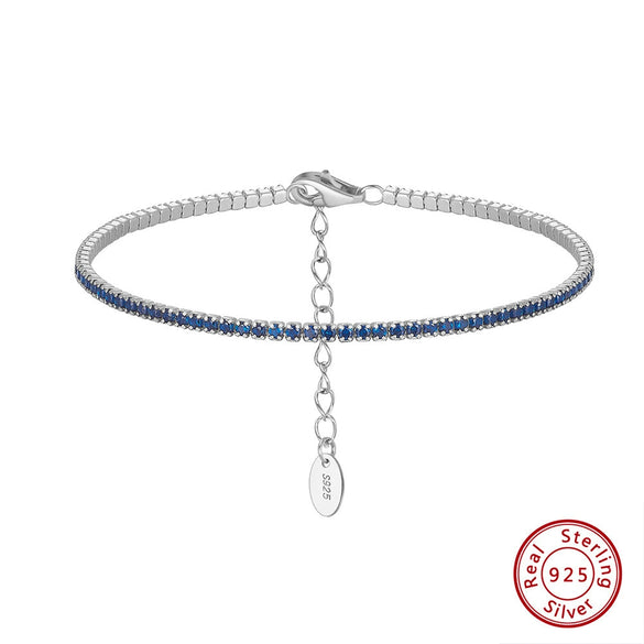 Women's S925 Sterling Silver Geometric Electroplated Tennis Bracelet