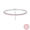 Women's S925 Sterling Silver Geometric Electroplated Tennis Bracelet