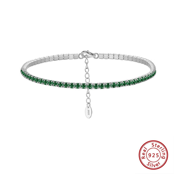 Women's S925 Sterling Silver Geometric Electroplated Tennis Bracelet