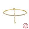 Women's S925 Sterling Silver Geometric Electroplated Tennis Bracelet
