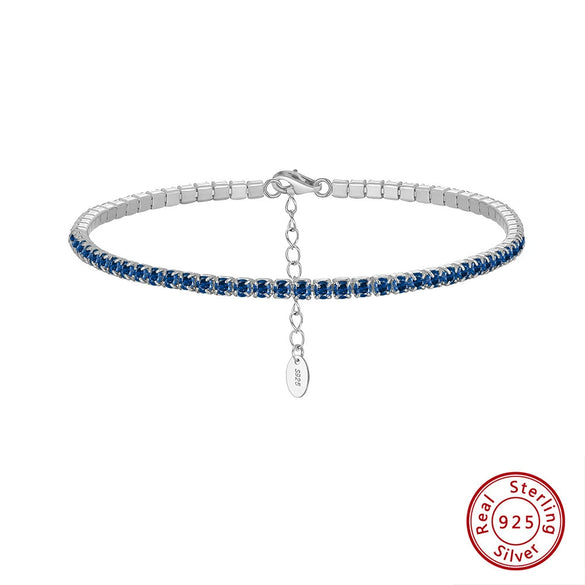 Women's S925 Sterling Silver Geometric Electroplated Tennis Bracelet