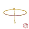 Women's S925 Sterling Silver Geometric Electroplated Tennis Bracelet