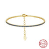 Women's S925 Sterling Silver Geometric Electroplated Tennis Bracelet