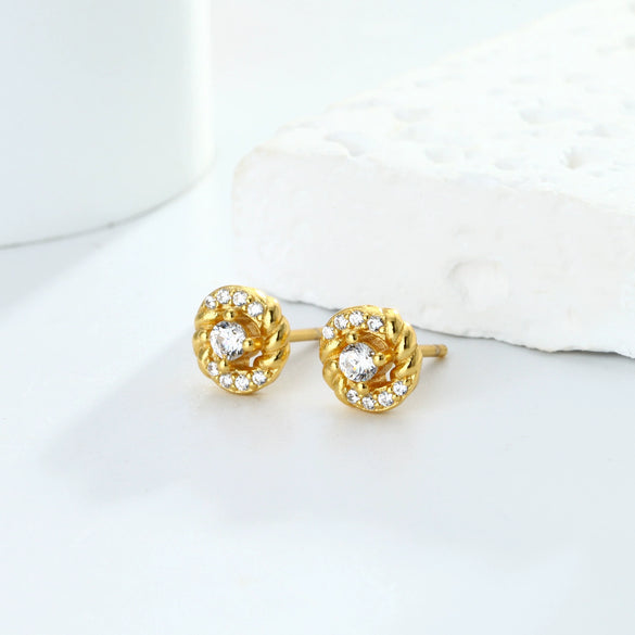 Women's S925 Sterling Silver Geometric Fashion Earrings With Electroplating Design