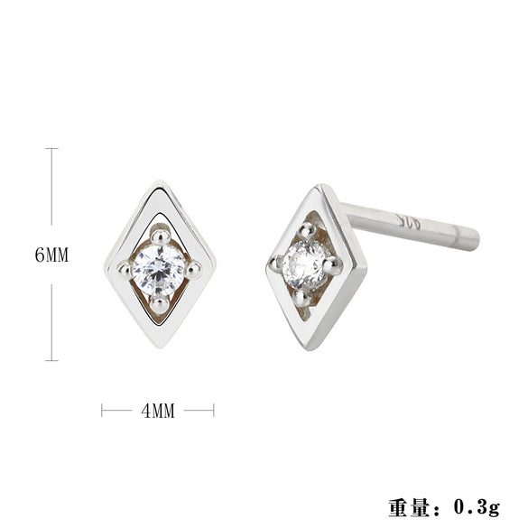 Women's S925 Sterling Silver Geometric Fashion Earrings With Electroplating Design
