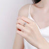 Women's S925 Sterling Silver Geometric Flower And Leaf Open Ring With Four Claw Detail Electroplated Fashion Jewelry