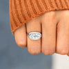 Women's S925 Sterling Silver Geometric Flower Glue Oil Zircon Ring Electroplated