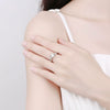 Women's S925 Sterling Silver Geometric Flower Ring With Sixclaw Inlay And Electroplating