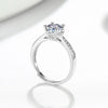 Women's S925 Sterling Silver Geometric Four Claw Full Diamond Adjustable Open Ring With Electroplated Finish