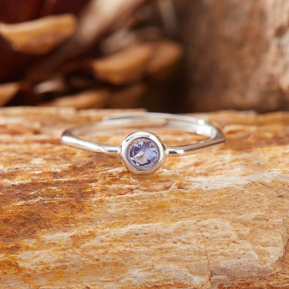 Women's S925 Sterling Silver Geometric Gemstone Ring Set With Natural Sapphire Ruby Garnet