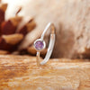 Women's S925 Sterling Silver Geometric Gemstone Ring Set With Natural Sapphire Ruby Garnet