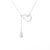 Women's S925 Sterling Silver Geometric Gourd Pendant Necklace With Tassel Electroplated Clavicle Chain Light Luxury Trendy Jewelry