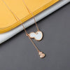 Women's S925 Sterling Silver Geometric Gourd Pendant Necklace With Tassel Electroplated Clavicle Chain Light Luxury Trendy Jewelry