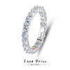 Women's S925 Sterling Silver Geometric High Carbon Diamond Stacked Full Diamond Row Ring With Eight Hearts And Eight Arrows Zircon