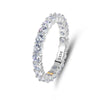 Women's S925 Sterling Silver Geometric High Carbon Diamond Stacked Full Diamond Row Ring With Eight Hearts And Eight Arrows Zircon