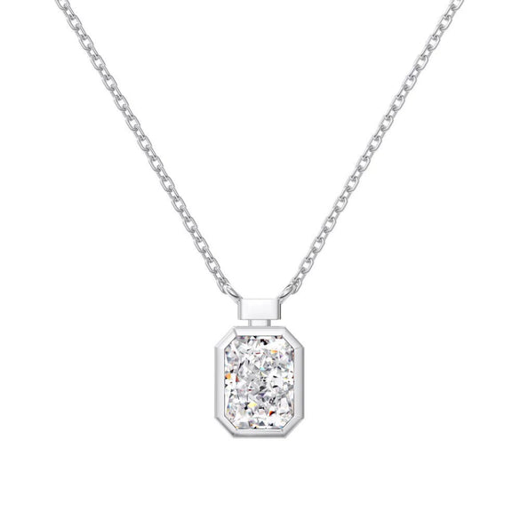 Women's S925 Sterling Silver Geometric Ice Flower Cut Zircon Jewelry Set Ring Necklace Earrings With Electroplating