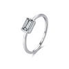 Women's S925 Sterling Silver Geometric Inlaid Zircon Diamond Ring