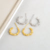 Women's S9525 Sterling Silver Geometric Irregular Concave And Convex Semicircle Earrings With Electroplating