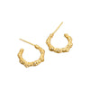 Women's S9525 Sterling Silver Geometric Irregular Concave And Convex Semicircle Earrings With Electroplating