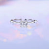 Women's S925 Sterling Silver Geometric Joker Style Zircon Ring With Electroplating
