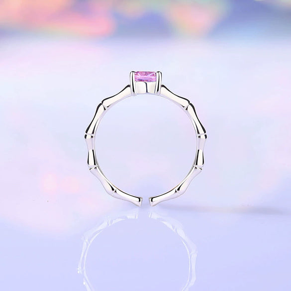 Women's S925 Sterling Silver Geometric Joker Style Zircon Ring With Electroplating