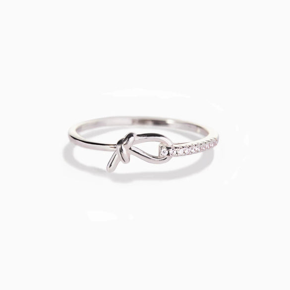 Women's S925 Sterling Silver Geometric Knotted Winding Electroplated Ring