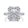 Women's S925 Sterling Silver Geometric Lavender Ice Flower Cut Ring With 8A Radon Cut Zircon And Electroplating