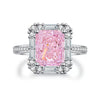 Women's S925 Sterling Silver Geometric Lavender Ice Flower Cut Ring With 8A Radon Cut Zircon And Electroplating
