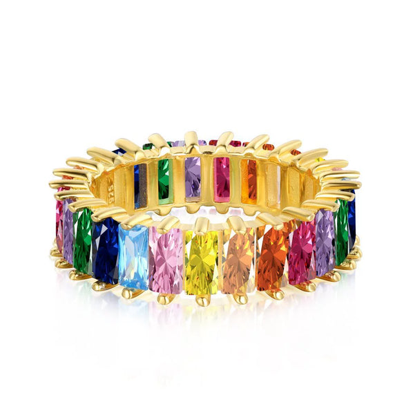 Women's S925 Sterling Silver Geometric Light Luxury Electroplated Ring