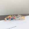 Women's S925 Sterling Silver Geometric Light Luxury Electroplated Ring
