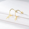Women's S925 Sterling Silver Geometric Lightning Earrings Simple Electroplated Trendy Fashion Jewelry
