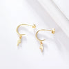 Women's S925 Sterling Silver Geometric Lightning Earrings Simple Electroplated Trendy Fashion Jewelry