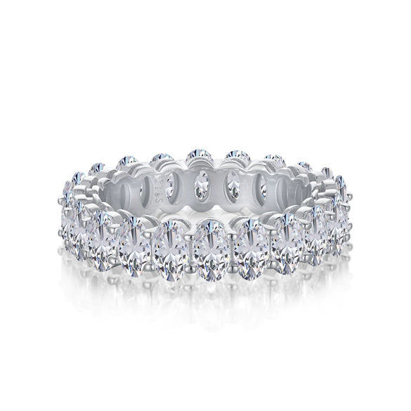 Women's S925 Sterling Silver Geometric Love Flower Zircon Ring Electroplated